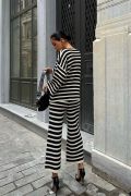 Candy Çizgili Straight Fit Pantolon Takım 9705-015 resmi